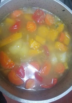Una foto de Pucherito solo de verduras