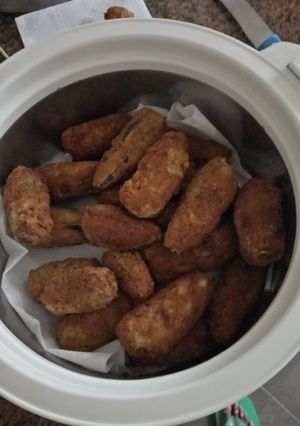 A picture of Crunchy eggplant bites#early Valentine's to my loved ones.