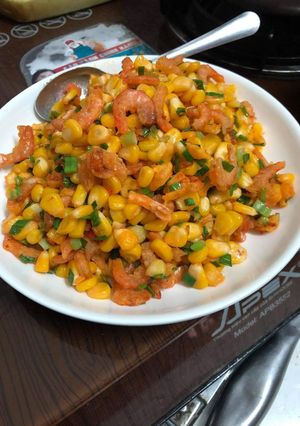 Hình của món Bắp xào trứng muối.