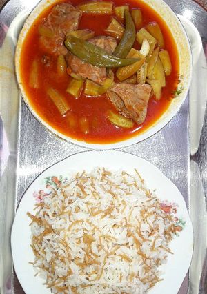 صورة لوصفة مرق باميه عراقي على طريقتي