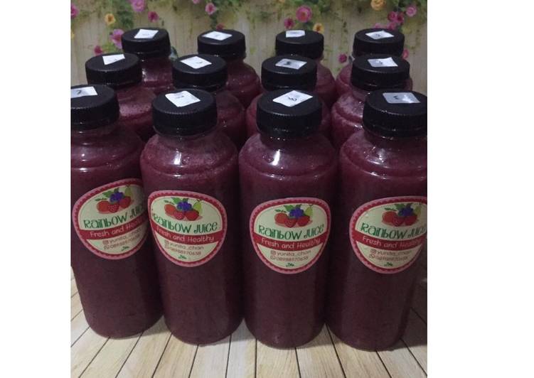 Langkah mengolah Diet Juice Soursop Blackcurrant Cranberry Blueberry enak