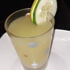 A picture of Cocumber and orange juice.