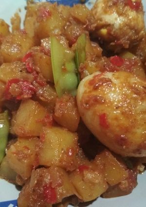 Foto resep Sambal goreng kentang & telur