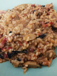Una foto de Risotto de alcachofa y bacon