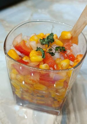 A picture of Schezwan Corn Salad.