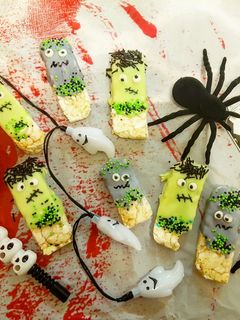 Puffasztott rizs szörnyek-Halloween recept fotója