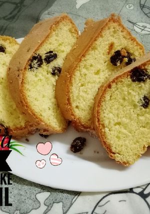 Foto resep Vanilla Raisins Sponge Cake | Less Oil