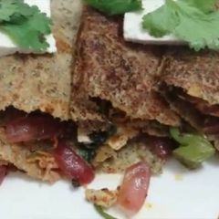 A picture of Achari Paneer Cheela.