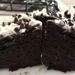 A picture of Brownies in a frying Pan.