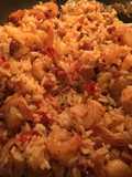 Arroz con camarones estilo creole o a la criolla