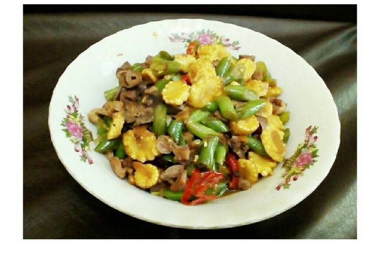 Resep Tumis jagung muda ati ampela yang praktis