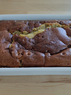 Una foto de Brownie de chocolate blanco y matcha sin gluten