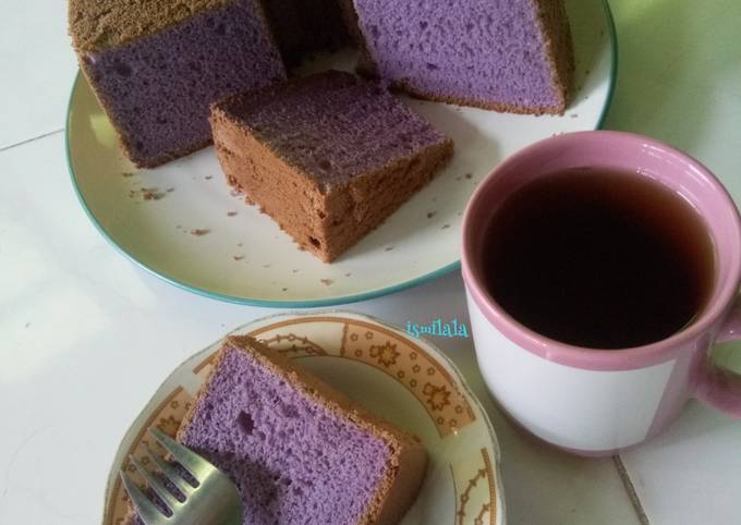 Chiffon Taro Cake foto resep utama