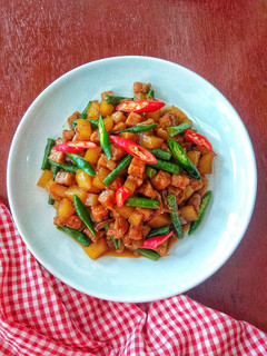 Foto resep Tumis Tempe Kentang Kacang Panjang
