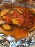 Pescado empapelado con calabacitas