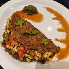 A picture of Ragi,oats,moong dal chilla.