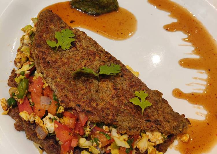 Ragi,oats,moong dal chilla