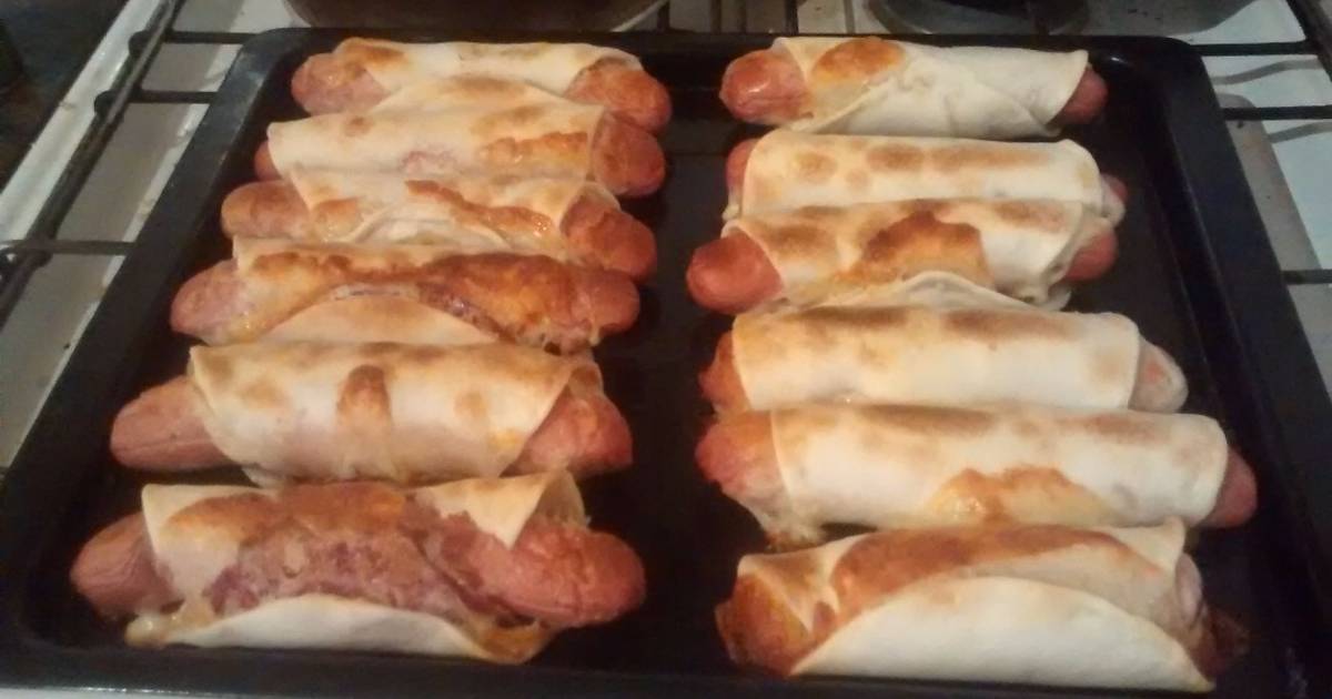 Salchichas arrolladas con jamón y queso Receta de AngelBarriosLpda Cookpad