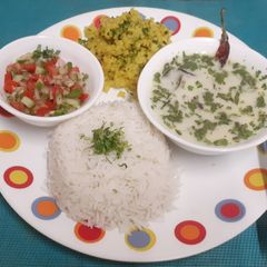 A picture of Sukhi Moong Dal & Kadhi (Gujarati).