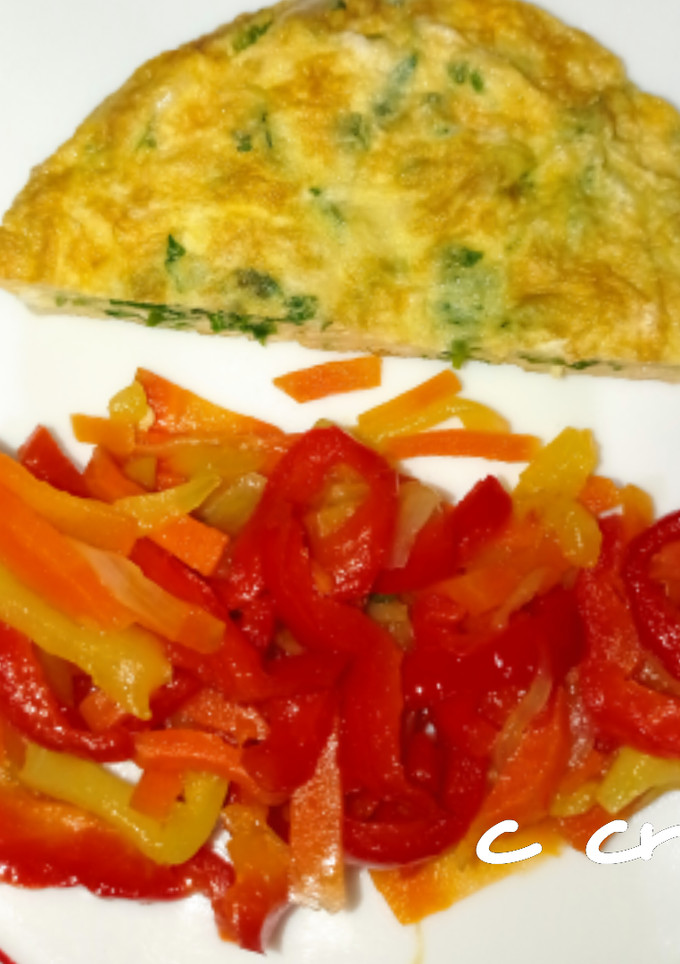 Una foto de Tortilla de ajo y perejil