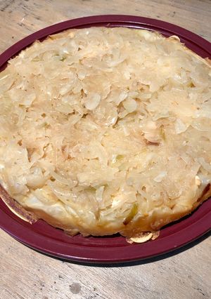 Une photo de Tarte tatin au chèvre et aux oignons