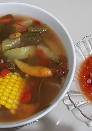 Foto resep Sayur Asem + Sambal Rebus