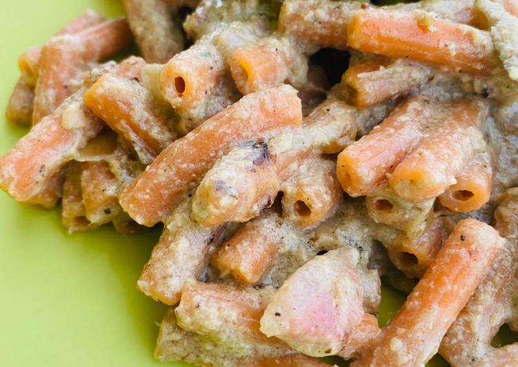 Sedanini di lenticchie rosse alla crema di carciofi