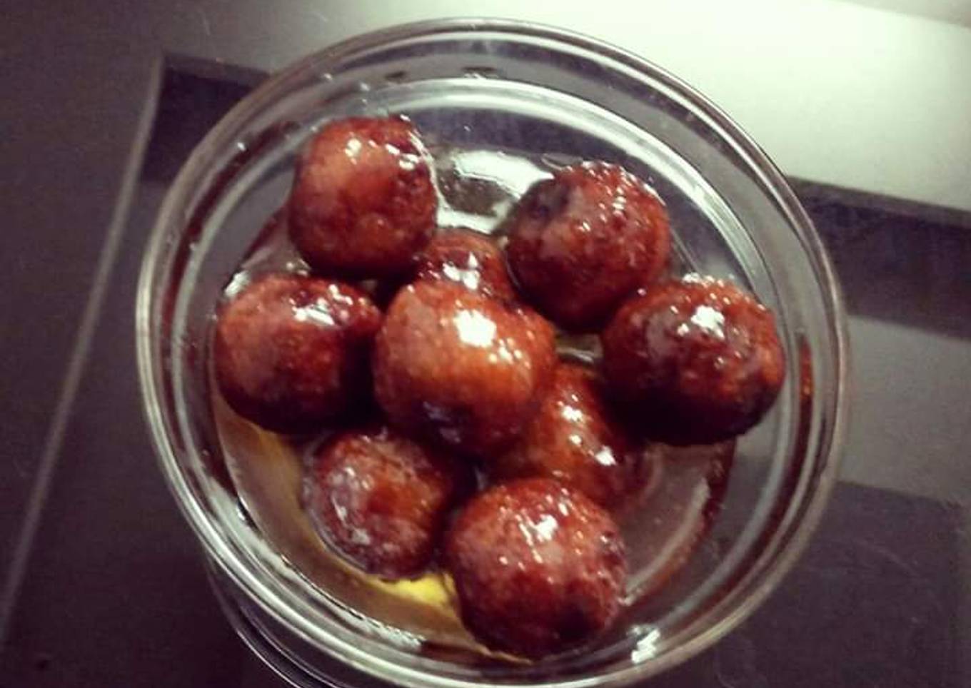 Gulab jam with sweet potatoes