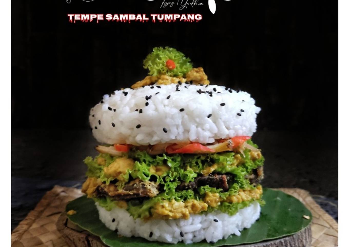 Rice Burger Tempe Sambal Tumpang