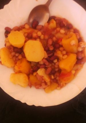 A picture of Githeri and potatoes #authormarathon#.