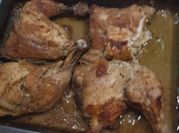 Una foto de pollo con naranja
