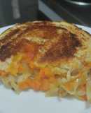 Sándwich🥯cremoso🧀🥛de zanahoria🥕y cebolla🧅🥐🧀