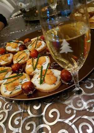 Una foto de Aperitivo de Camarones y Cherrys