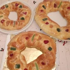 Roscón de reyes. (Three kings cake) A picture of Roscón de reyes. (Three kings cake).