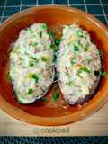 Berenjena rellena con carne de caballo y bechamel