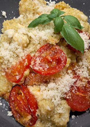 Sült pestós gnocchi recept fotója