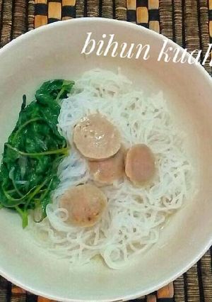 Foto resep Bihun kuah kangkung dan bakso #sarapan day 1