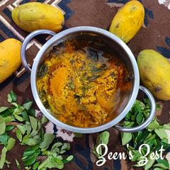 Mambazha Pulissery/Kerala Style Sweet and Sour Mango Curry A picture of Mambazha Pulissery/Kerala Style Sweet and Sour Mango Curry.