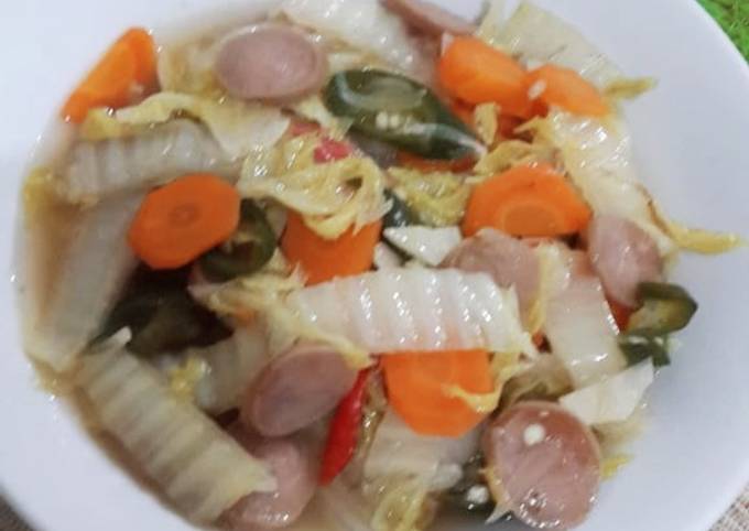 Resep Tumis Sawi Putih Sosis Oleh Vay Kitchen Cookpad