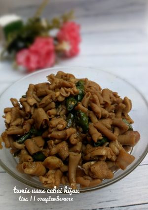 Foto resep Tumis usus cabai hijau