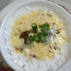A picture of Kadhi Chawal.