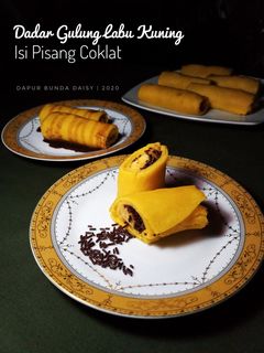 Foto resep Dadar Gulung Labu Kuning Isi Pisang Coklat