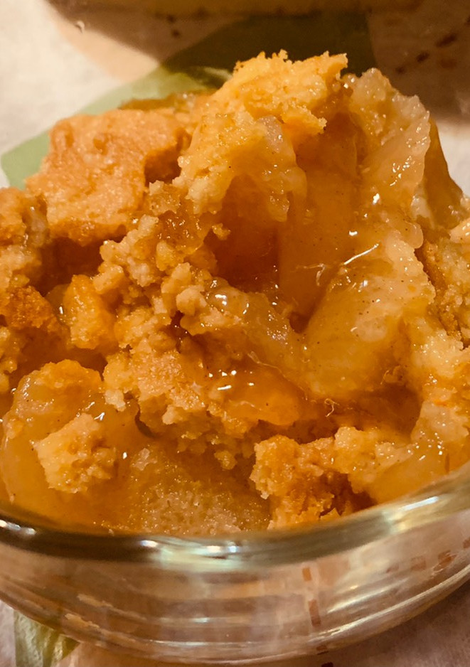 A picture of Apple dump cake.