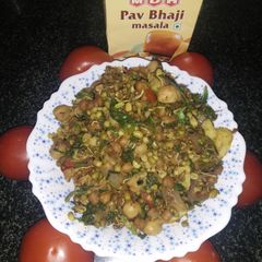 Mixed sprouts and palak sabji A picture of Mixed sprouts and palak sabji.