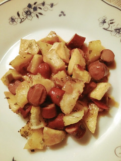 Una foto de Papas con salchichas de siempre!!