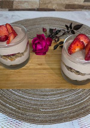 Una foto de Postre de cacao y café