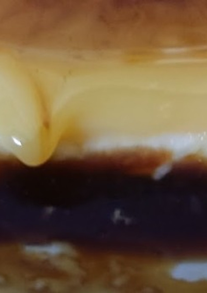 Una foto de Tarta de queso y tocino de cielo