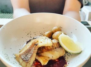 Foto resep Cod fish beet sauce