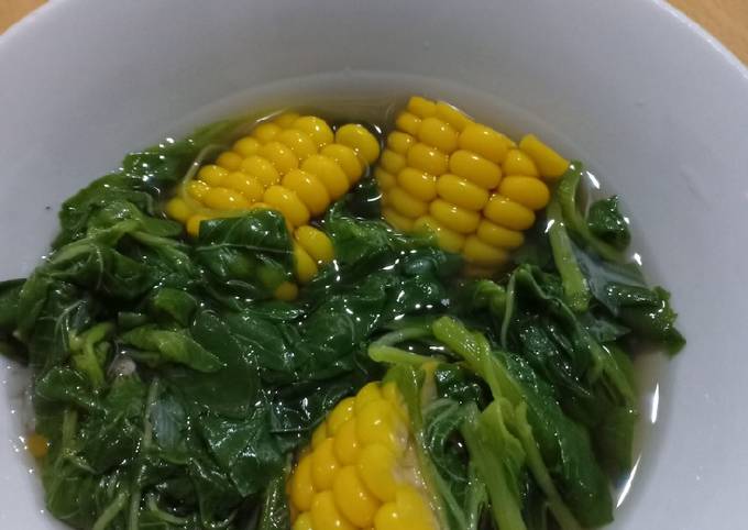 Resep Sayur bening bayam jagung yang Sempurna