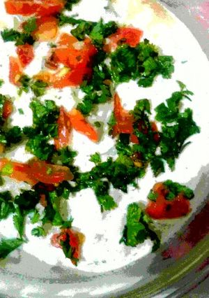 A picture of Baigan (Brinjal) Raita.
